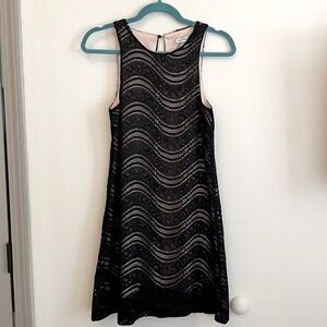 Speechless Beaded Lace Black Party Dress Sleeveless A-Line Lined ~ Size XS